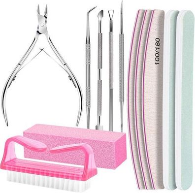 Maniküre Pediküre Set 12tlg - Nagelfeile Edelstahl Gelnägel