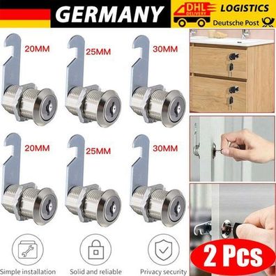 2x Schrankschloss 25mm - Möbelschloss Hebelschloss Spind