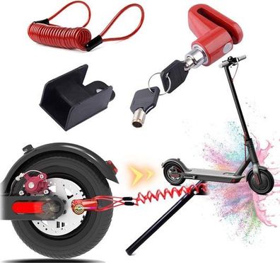 Scheibenbremsschloss E-Scooter Rot - für Xiaomi Ninebot