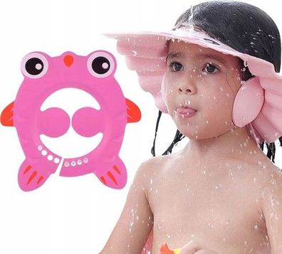 Duschhaube Kinder Fisch Rosa - verstellbare Badekappe