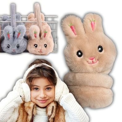 Ohrenschützer Kinder Hasenform Beige - warm verstellbar