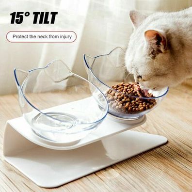 Miixia Doppel Futternapf - orthopädisch Anti-Erbrechen Katze