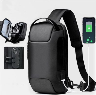 Umhängetasche Herren Anti-Diebstahl - wasserabweisend USB