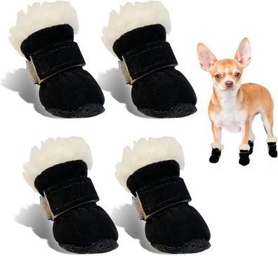 Hundeschuhe Winter 4 Stück Gr. S - Pfotenschutz rutschfest