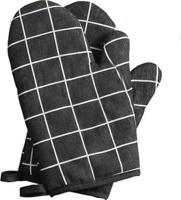 Topfhandschuhe hitzebeständig Schwarz - Ofenhandschuhe 1 Paar