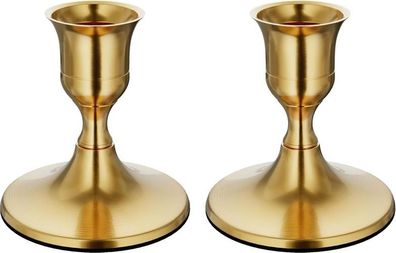 2x Stabkerzenhalter Gold Vintage - Kerzenständer Advent
