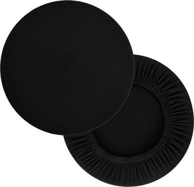 2x Barhockerbezug Rund Schwarz - elastisch waschbar 30-45cm