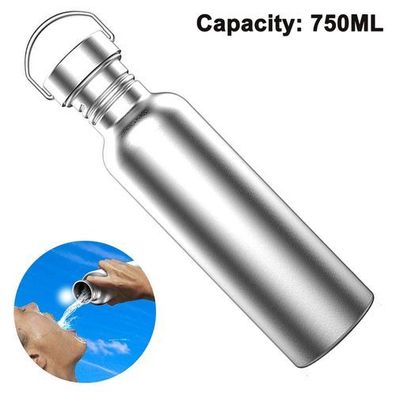 Sport Trinkflasche 750ml Edelstahl - BPA-frei Flip-Top