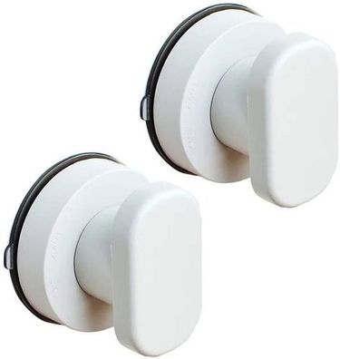 2x Saugnapfgriff Weiß - Türgriff für Glas & Schrank