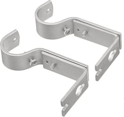 2x Gardinenstangenhalterung verstellbar Schwarz - Metall