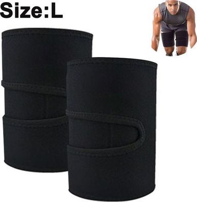 6x Oberschenkelbandage Gr. L Schwarz - Kompression Klett