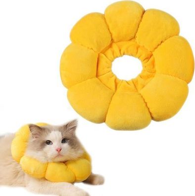 Halskrause Katze Gr. L Sonnenblume - weich verstellbar