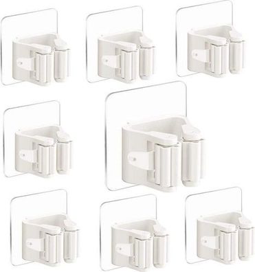8x Besenhalter Wand selbstklebend - ohne Bohren Organizer