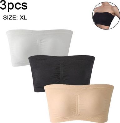 3x Bandeau BH gepolstert trägerlos - Bralette nahtlos