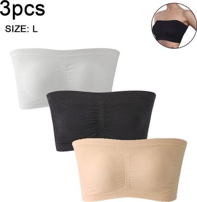 3x Bandeau BH gepolstert Lila/Rosa - Bralette trägerlos