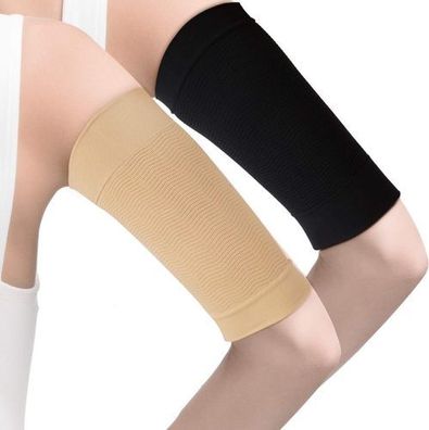 4 Paar Armmanschetten Schwarz/Hautfarbe - Kompression Armformer