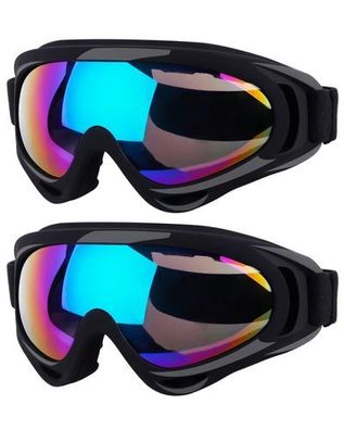 2x Skibrille für Brillenträger Schwarz - UV-Schutz Anti-Fog