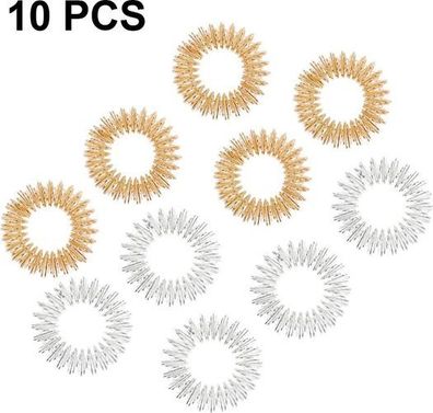 10x Massageringe Finger Gold/Silber - Akupressur Arthrose