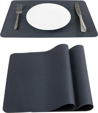 2x Platzset Silikon Schwarz 40x30cm - abwischbar für Kinder