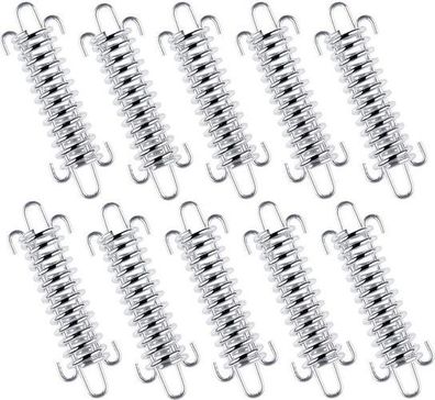 10x Zugfeder Edelstahl Silber - Zeltspanner für Sonnensegel