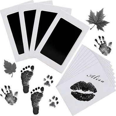 Pfotenabdruck Set 12tlg Hund Katze Baby - Hand-Fußabdruck