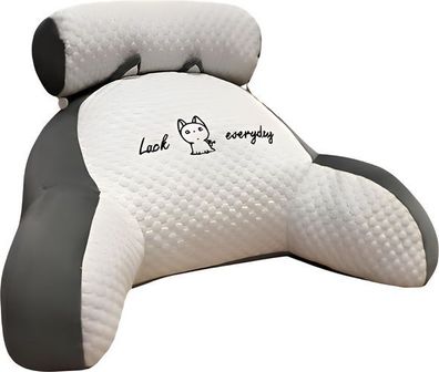 Lesekissen Bett Grau 70x50cm - Rückenlehne Lendenstütze