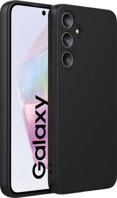 Silikon Hülle Samsung Galaxy A35 5G Matt Schwarz - Handy Case