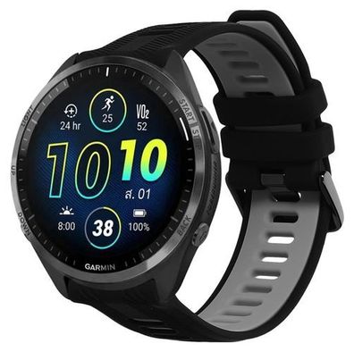 kwmobile Silikonarmband Schwarz-Grau - für Garmin Forerunner