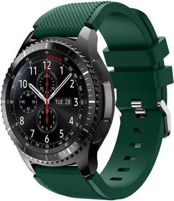 Uhrenarmband Silikon Sport Dunkelgrün 22mm - für Galaxy Watch 3