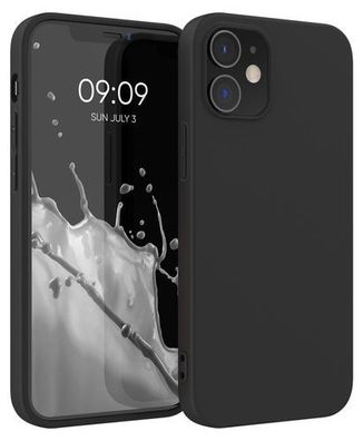 kwmobile Handyhülle iPhone 12/12 Pro Schwarz - TPU Case kabelloses Laden