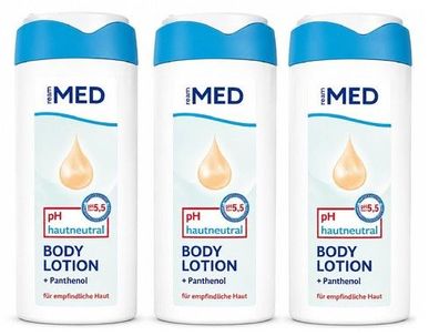 3x Ream MED Body Lotion Panthenol pH 5,5 empfindliche Haut 3x 250ml