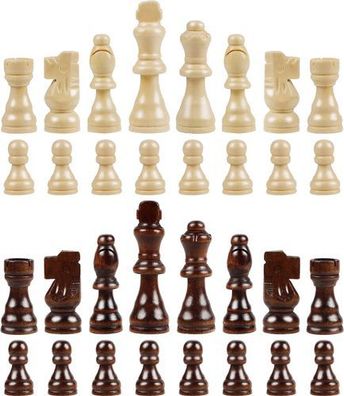 32x Schachfiguren Holz Ersatz - für Schachbretter 40cm