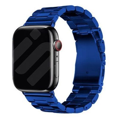 Strap-it Apple Watch Gliederarmband Blau - Edelstahl