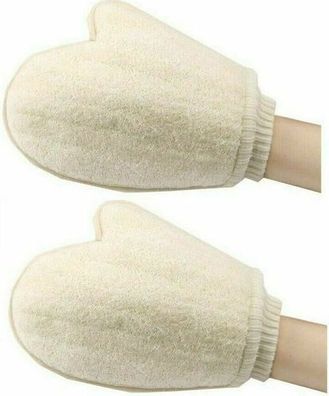 2x Luffa Handschuhe Naturschwamm - Peeling Dusche Bad