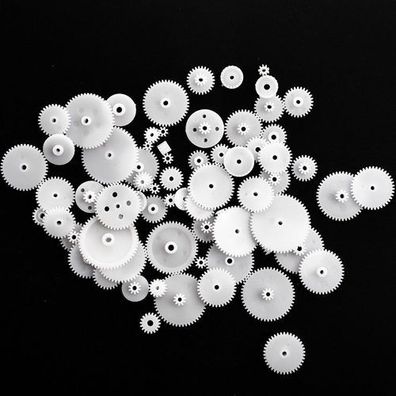58x Kunststoff Zahnrad Set Weiß - für RC Spielzeug Modellbau