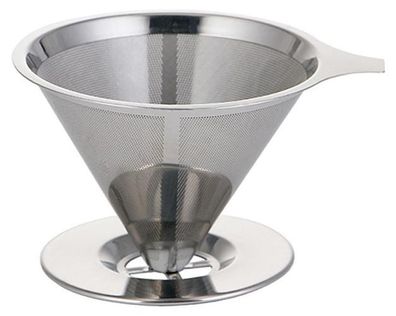 Kaffeefilter Trichter Edelstahl - Bruehtropfen Handfilter