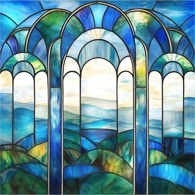 Fensterfolie Buntglas statisch - Sichtschutz Sonnenschutz PVC