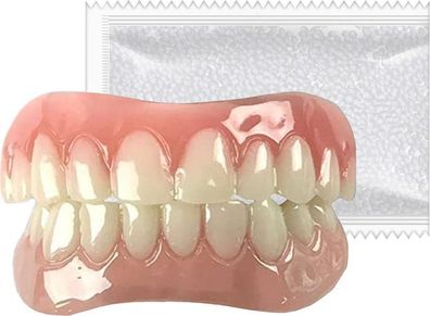 Zahnprothesen-Veneer Set oben/unten - kosmetische Zahnabdeckung