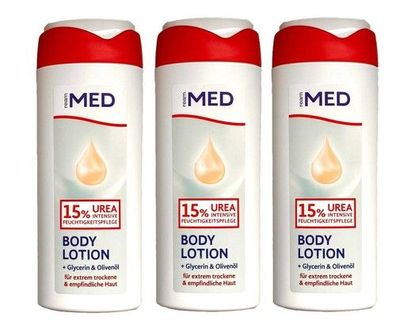 3x Ream MED Body Lotion Urea 15% Extrem Trockene empfindliche Haut 3x 250ml