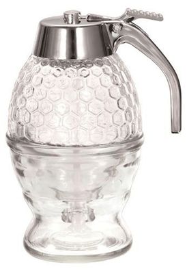 Honigspender Vorratsglas mit Ständer - Wabenform BPA-frei