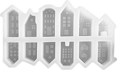 Silikonform Haus mit Fenster - für Kerzen Epoxidharz Seife