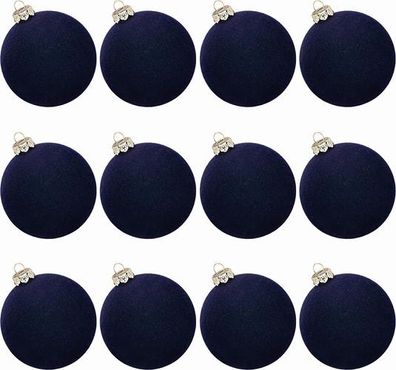 12x Weihnachtskugeln Samt 6,1cm Variante - bruchsicher