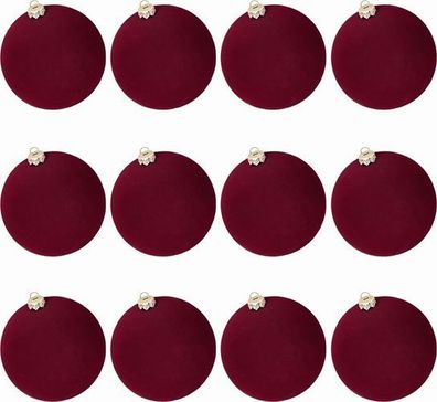12x Weihnachtskugeln Samt 6,1cm Modell 3 - bruchsicher