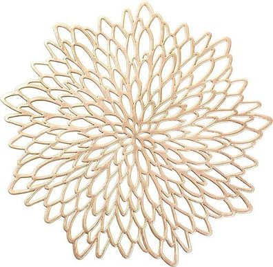 6x Platzset PVC rund Gold - abwaschbar hitzebeständig