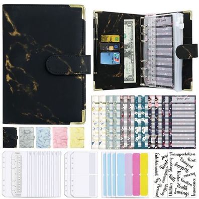 A6 Budget-Organizer Kunstleder Schwarz - Budgetplaner Set
