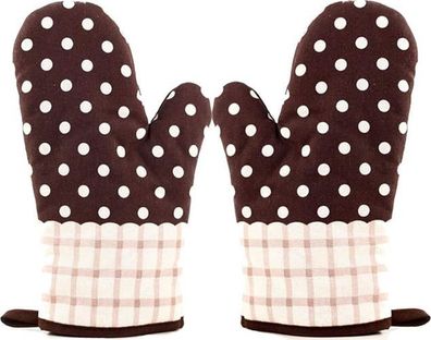 2x Ofenhandschuhe Baumwolle Schwarz bis 180°C - BBQ Grillhandschuhe