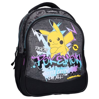 Pokémon Ready For Battle Pikachu Rucksack Kinder Schulrucksack mit Graffiti Design