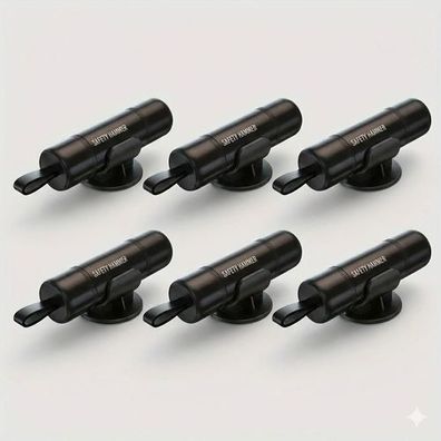 6x Auto Sicherheitshammer Schwarz - Fensterbrecher Gurtschneider