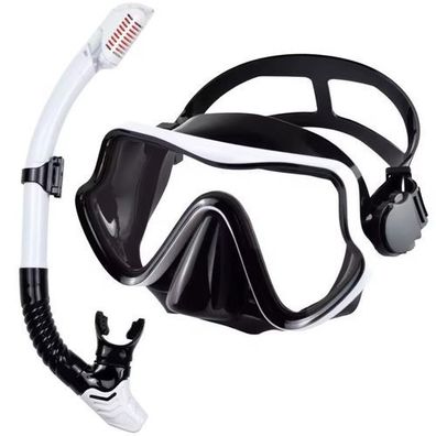 Schnorchelset Tauchmaske Gr. L Schwarz/Weiß - Schwimmen Tauchen