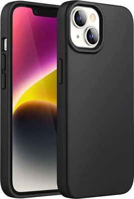 Silikon Hülle iPhone 14 Matt Schwarz - Backcover Handy Case